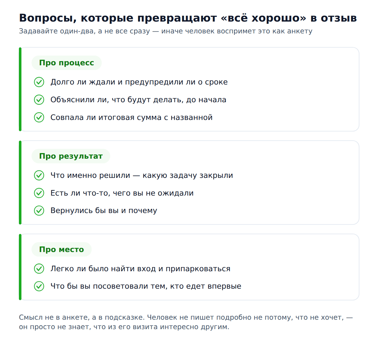 Как сделать отзыв на 2гис содержательным — вопросы клиенту