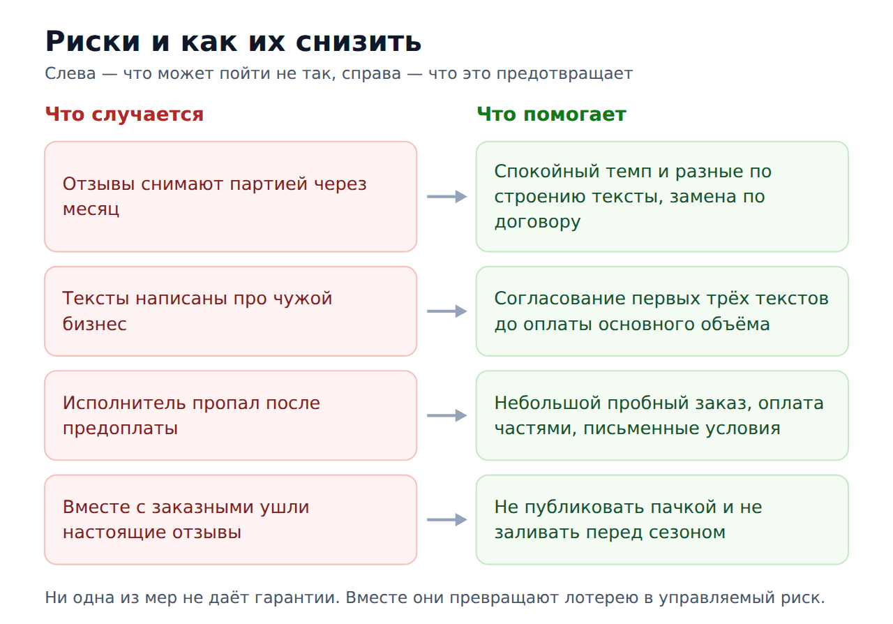 Риски при покупке отзывов на 2ГИС и меры, которые их снижают